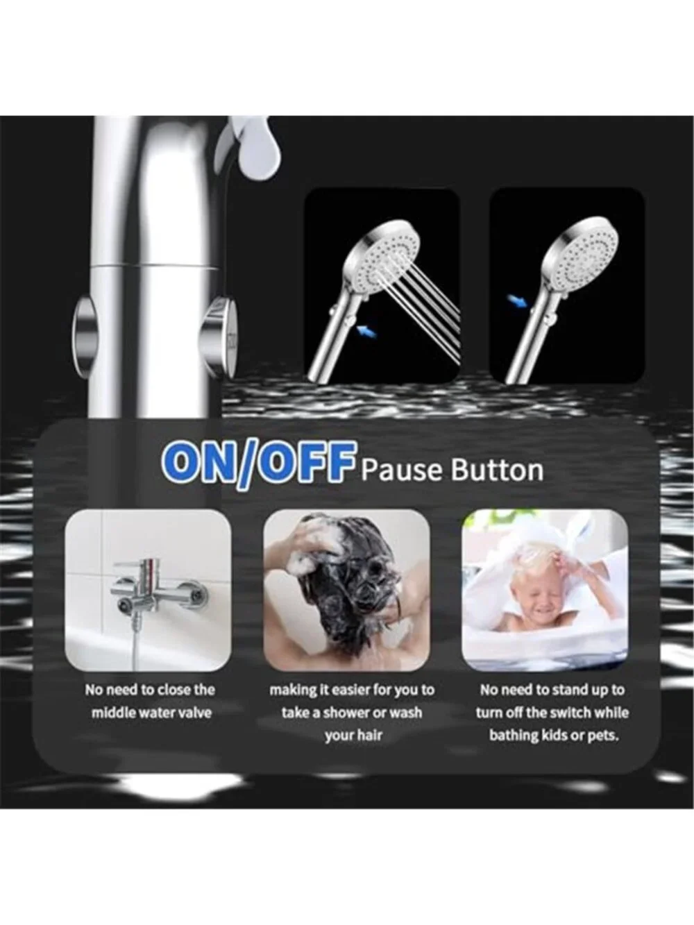 Shower Head with Handheld, High Pressure Showerhead with Long Hose